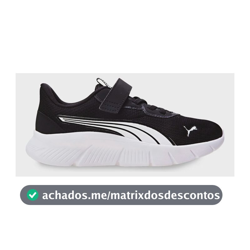 Tênis Infantil Flexfocus Modern Running Puma Puma Black-puma White Geométrico 28 Br
