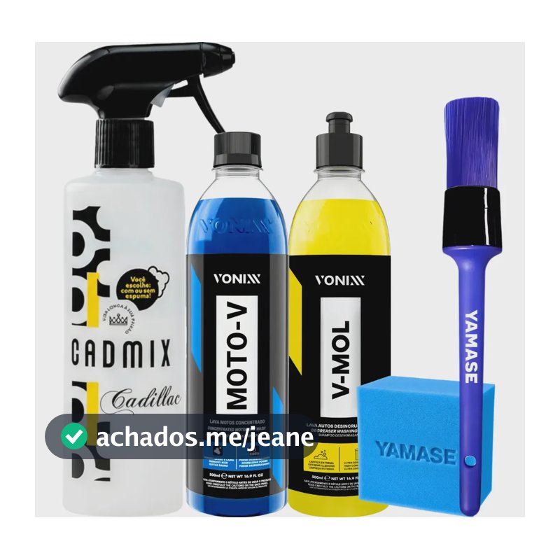 Kit Limpa Motor Lavagem Shampoo Moto-v + V-mol Vonixx 500ml