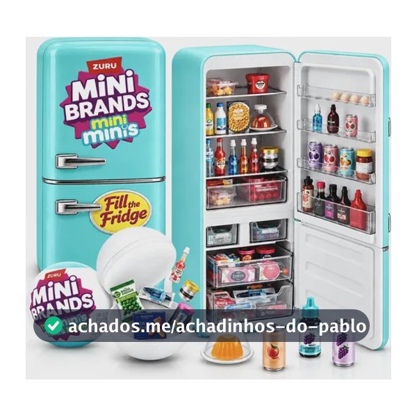 Mini Geladeira Colecionável 2 Bolas Surpresa Brands Azul Azul