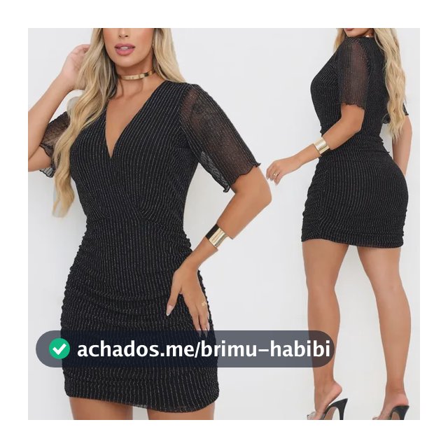 Vestido Feminino Preto Forrado Festa Casamento Acinturado