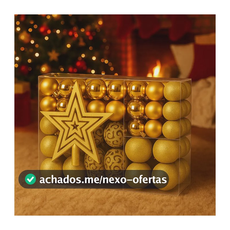 Kit C/100 Bolas De Natal Lisas/foscas/glitter - Dorurado Amarelo