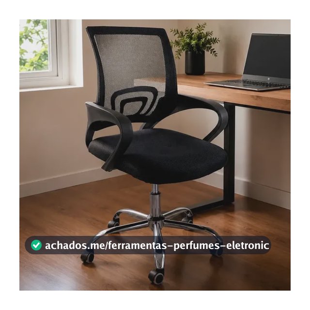 Cadeira De Escritorio Begonia Tela Mesh Ergonomica Giratoria Preto