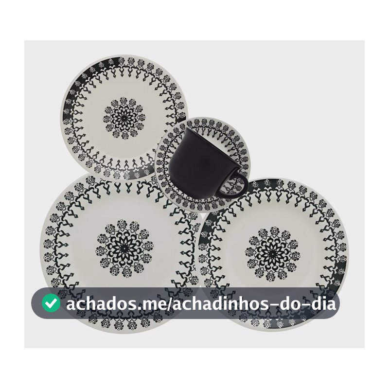 Aparelho De Jantar Oxford Cerâmica Folk 20 Pç Cor Estampado