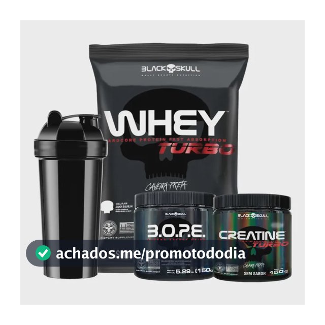Whey Turbo +creatina +bope+ Coqueteleira Black Skull Turbo