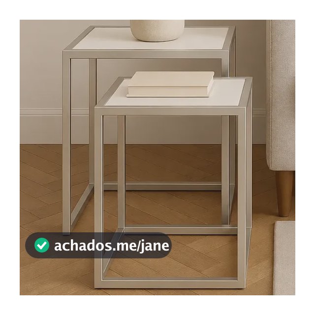 2 Mesas Lateral Quadrada Alta Canto De Parede Sofá Decoração