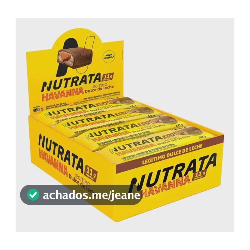 Barra Whey Com Doce De Leite Havanna - Nutrata 12 Un. Doce De Leite