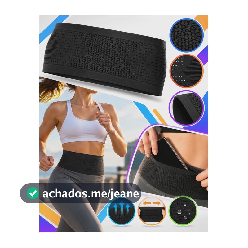 Cinta Pochete Corrida Porta Celular Corrida Academia Slim Preto P-m