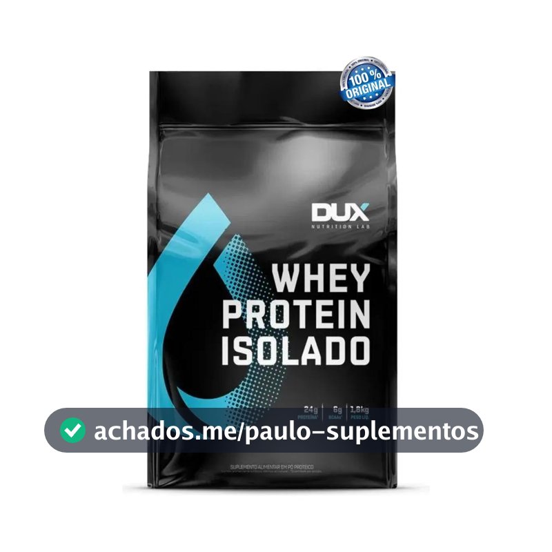 Whey Protein Isolado 1.8kg Dux Nutrition Refil 100% Sachê Sabor Cookies
