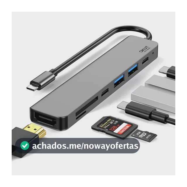 Okut Hub Usb C Hdmi Sd Extensor Tipo C Adaptador Macbook 3.0 Cinza-escuro