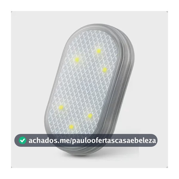 Kit 2 Lâmpada Led Branca Toque Adesivo Velcro Interior Carro