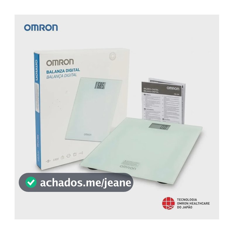Balança Omron HN-289 Corporal Banheiro 150kg Vidro Temperado Visor Digital Anvisa Inmetro