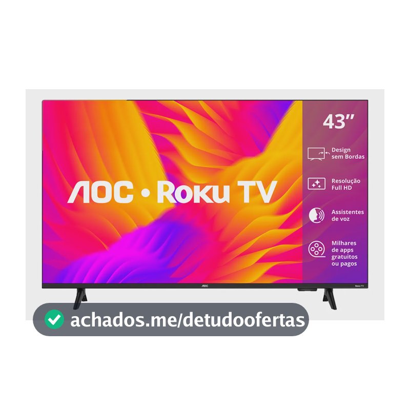 Smart Tv Aoc Led 43 Full Hd Wi-fi Roku Tv Sem Bordas