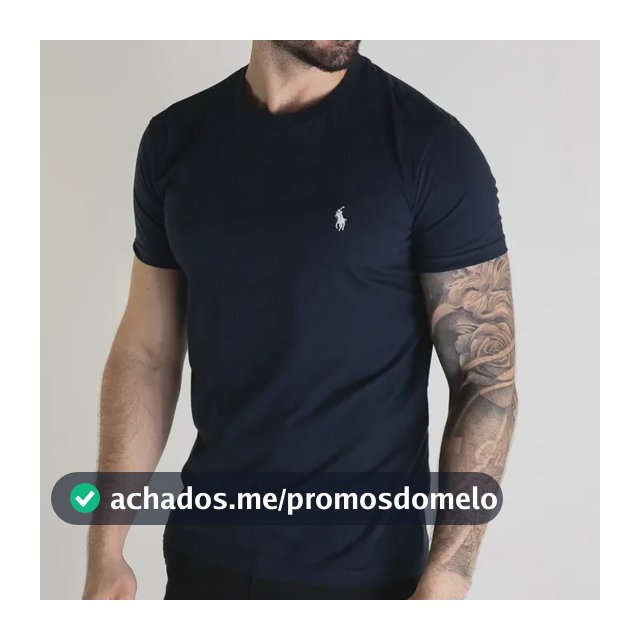 Camiseta Ralph Lauren Masculina Básica Azul Petróleo