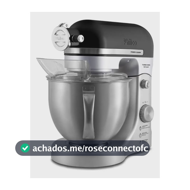 Batedeira Planetária Philco Pbp1200p Turbo Inox Cor Preto/Prata