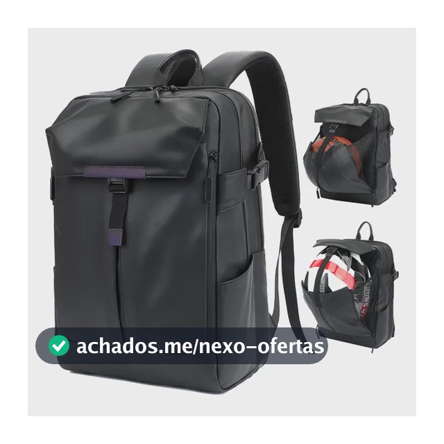 Mochila Notebook Impermeável Escolar Feminina Masculina Preto Couros