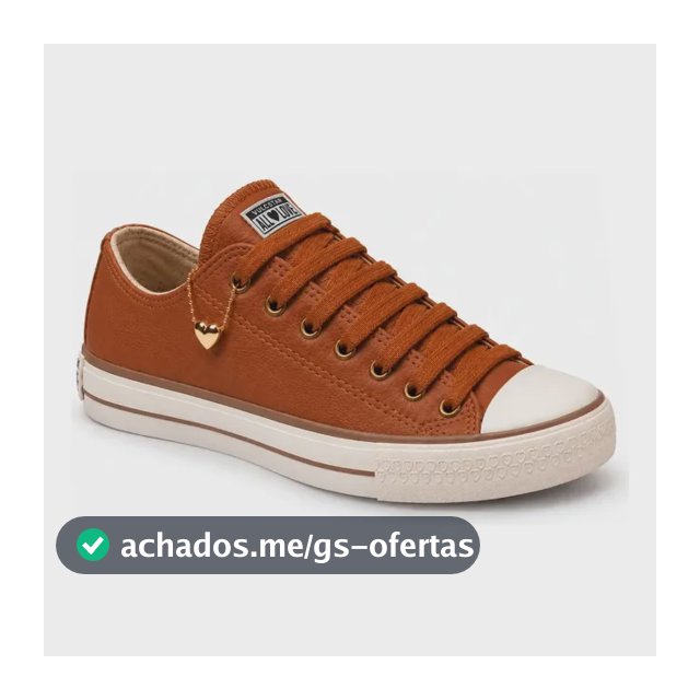 Tênis Feminino Cano Baixo Couro Pingente Coração Casual Caramelo 36,0 Br