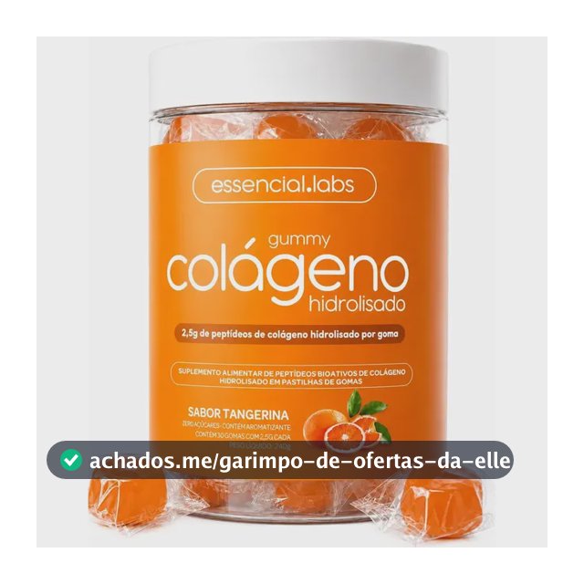 GUMMY de COLÁGENO VERISOL® com 2,5g de Peptídeos Bioativos por Gummy e Tecnologia Alemã - 30 Doses - Sabor Tangerina