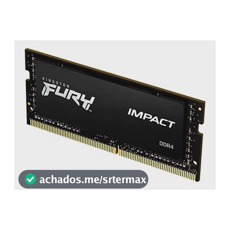 Memória RAM Para Notebook DDR4 8gb 3200Mhz CL20 Kingston Fury Impact KF432S20IB/8 Gamer Sodimm Preto