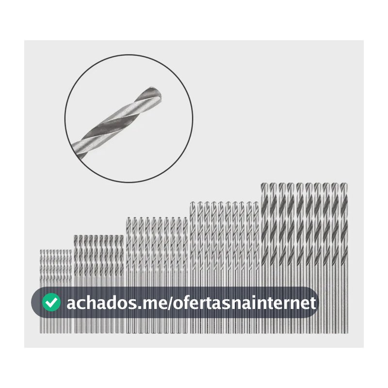 Kit Jogo 50 Brocas De Titânio Hss 1mm 1,5mm 2mm 2,5mm 3mm