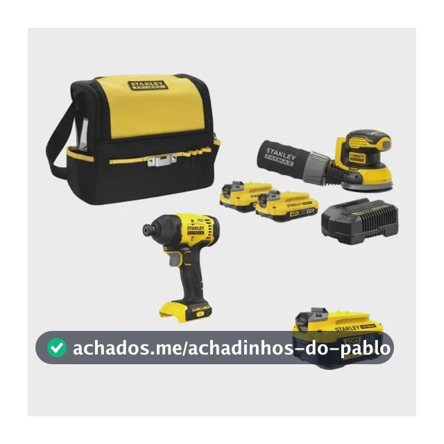 Parafusadeira Stanley Sbi801b + Lixadeira + Ganhe Bateria Amarelo 20v