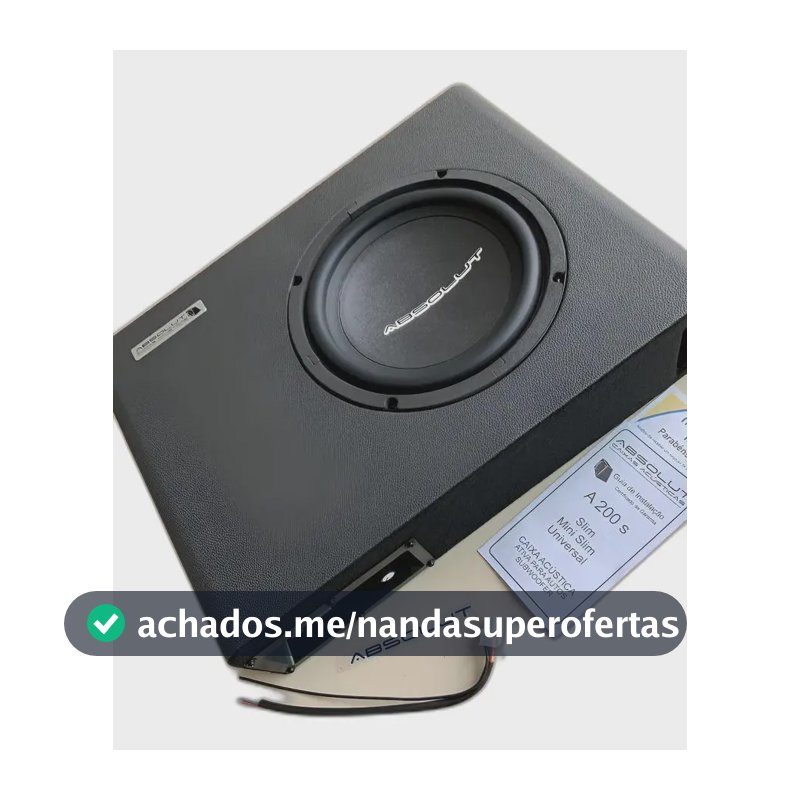 Caixa Som Amplificada Ativa Automotiva Slim Sub 8 Polegadas