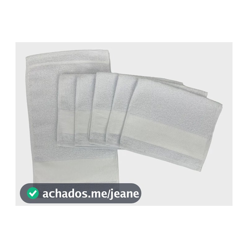 Kit 50 Toalha Lavabinho Transfer P/ Sublimação Estampar Silk Branco Sem Desenho