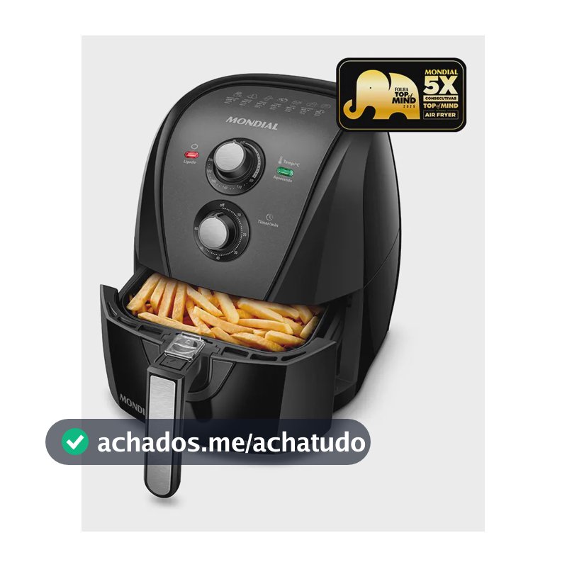 Fritadeira sem óleo air fryer 4L Mondial 1500W AFN-40-BFT