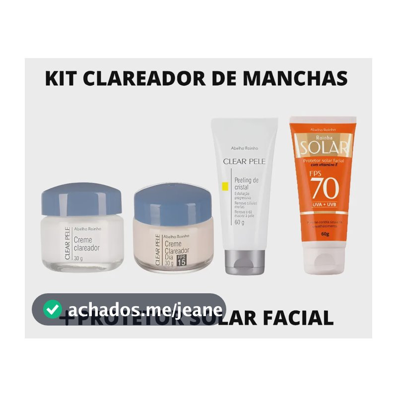 3 Cremes Clareador P/ Rosto Melasmas Sardas+ Protetor Fps 70