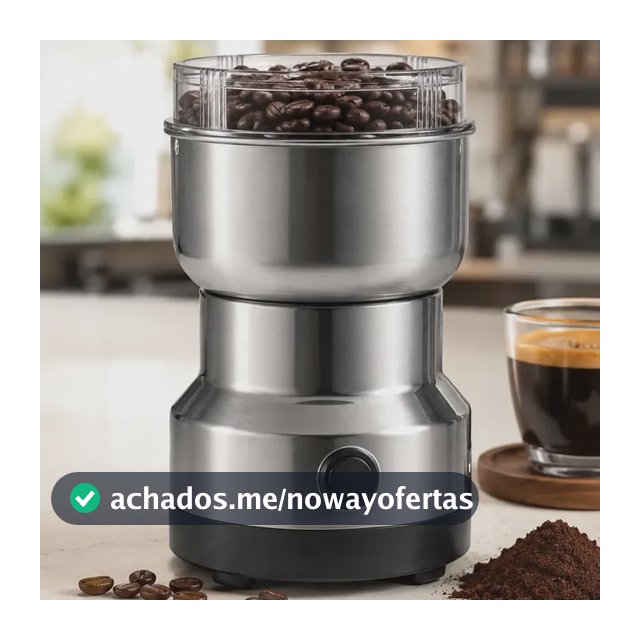 Moedor Café Triturador Processador Grãos Inox Elétrico 110v Prateado