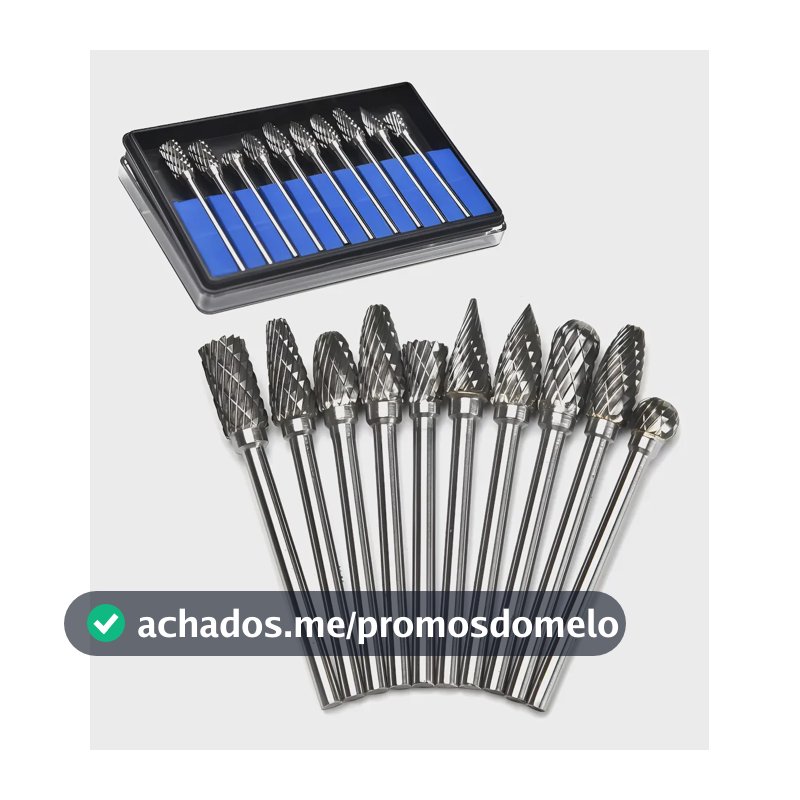 Fresa Lima Rotativa Metal Duro Escarear 10 Pçs Profissional