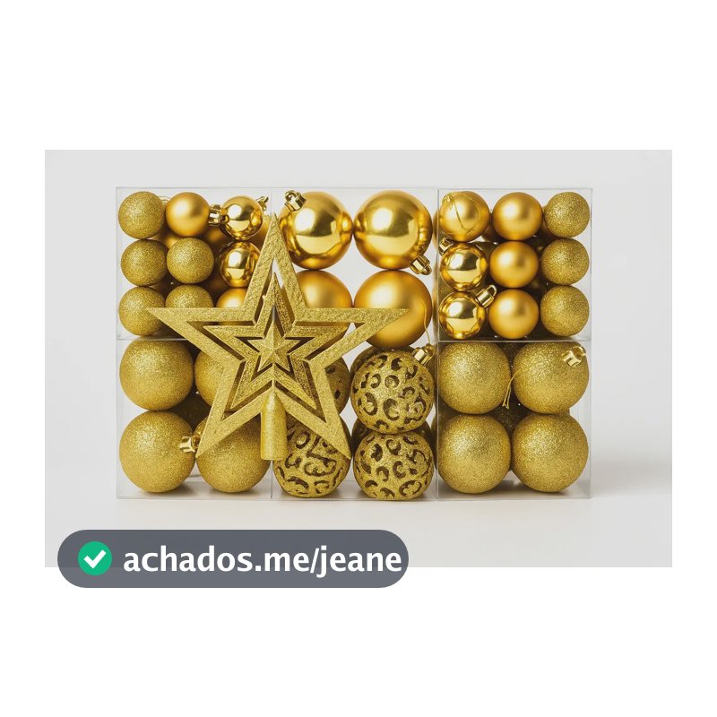 Kit C/100 Bolas De Natal + Ponteira De Brinde Dourado