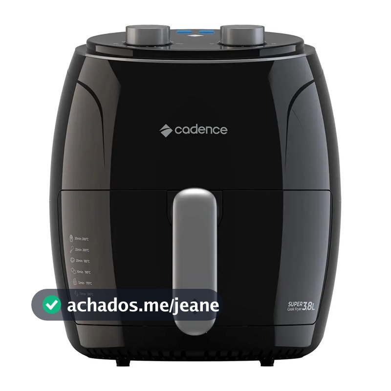 Fritadeira Sem Óleo Super Cook Fryer Frt410 3,8l Cadence Cor Preto