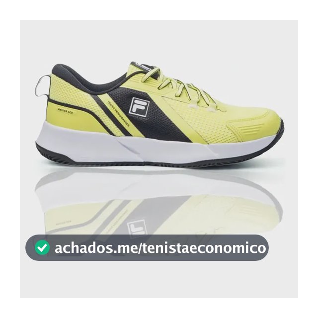 Tênis Fila Master Ace Masculino Clay Padel Tennis Original Verde Limão/preto/branco Liso 44 Br
