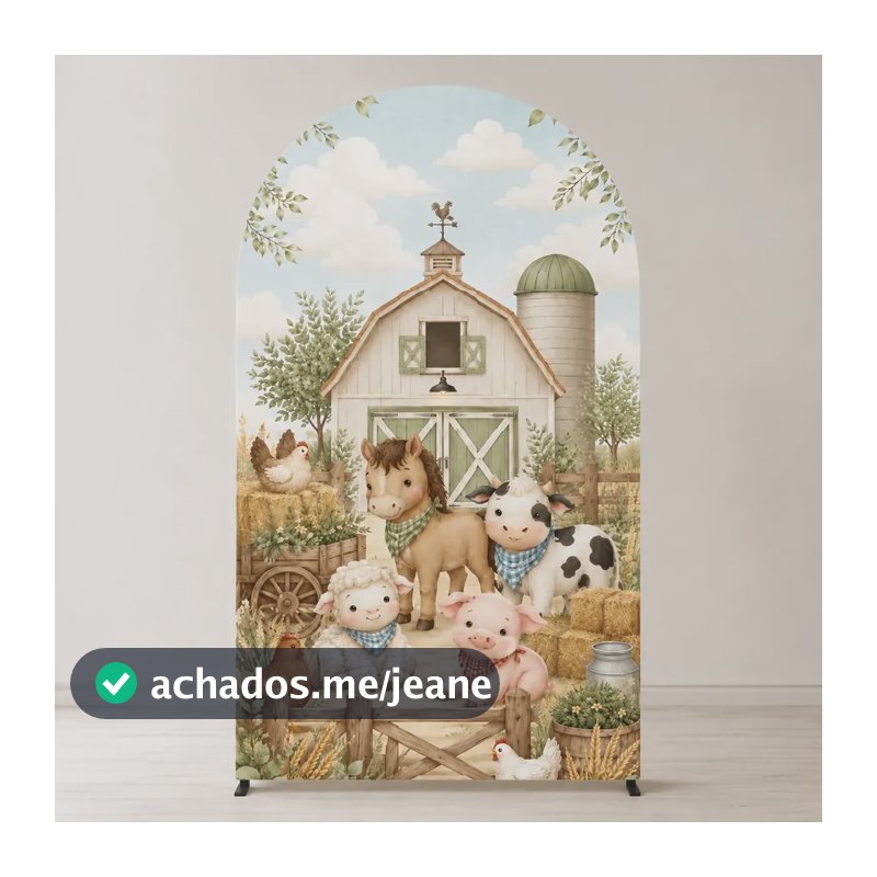 Painel De Festa Romano Fazendinha Candy Infantil 1 X 2m Fazendinha Candy
