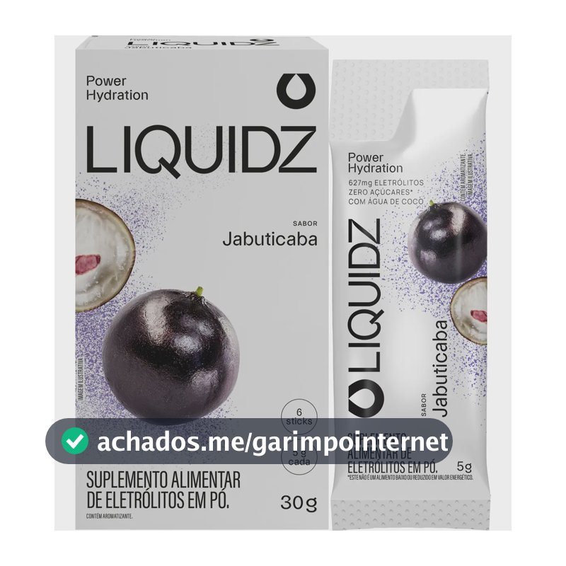 Liquidz® Eletrólitos Zero Açúcar - Jabuticaba - 6 Sachês