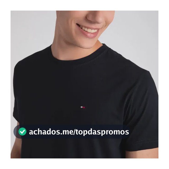 Camiseta Básica Tommy Hilfiger Preto Masculino