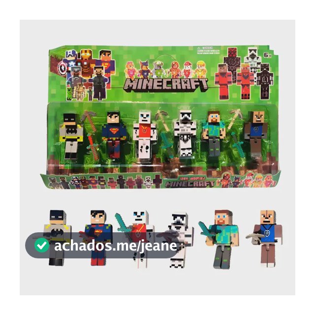 Kit Bonecos Minecraft Patrulha Canina 6 Personagens Heróis