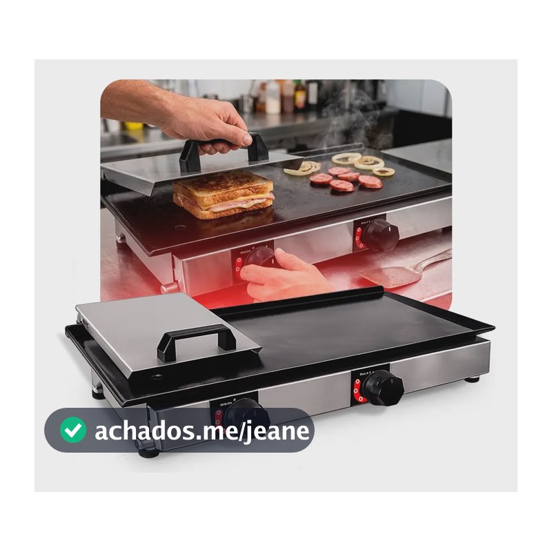 Chapa Para Lanche 60x30 Chapeira Porções A Gás Com Prensa