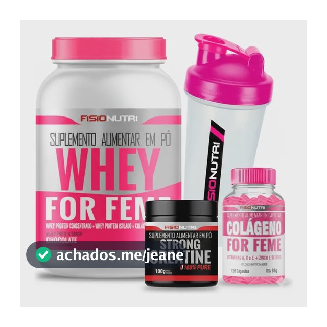 Combo Feminino 1 Whey + 1 Colágeno + 1 Creatina + Brinde