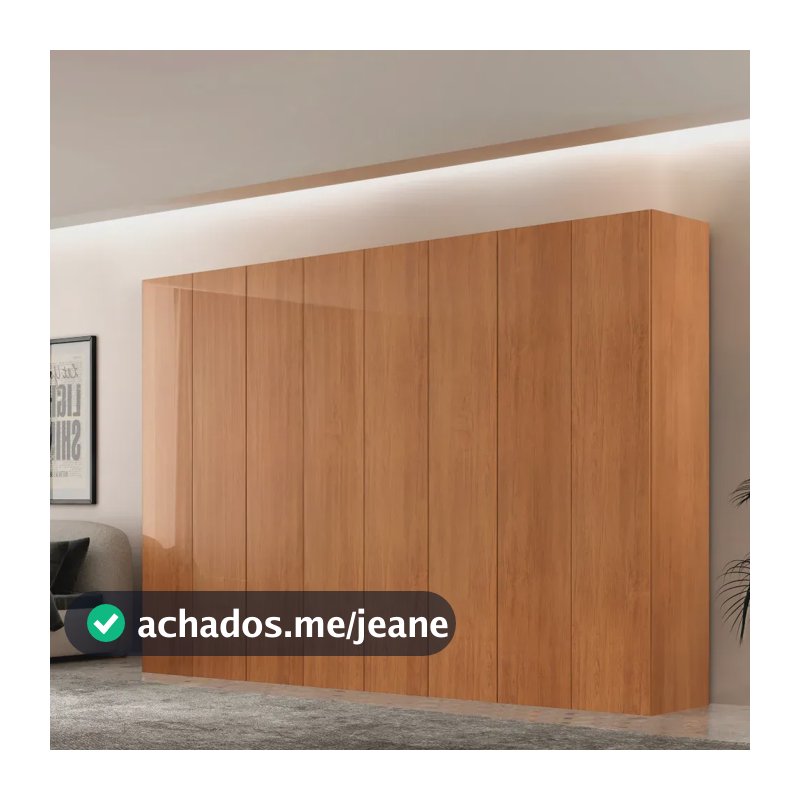 Guarda Roupa Casal Alpes Mdf 8 Portas E 4 Gavetas Moderna Naturalle