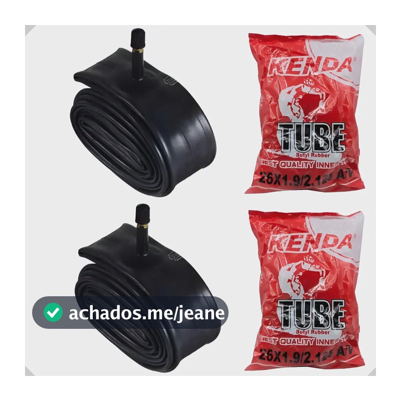 Kit 2 Camara De Ar Bike Aro 26 Bico Grosso Kenda Schrader Schrader Preto