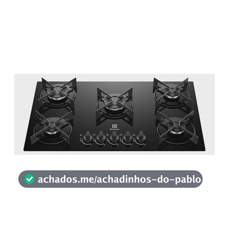 Cooktop 5 Bocas a Gás Electrolux Mesa de Vidro Efficient Grade de Aço Fosco (KE5GR) Bivolt