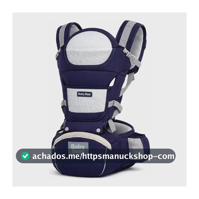 Canguru Ergonômico Baby Bear 12 Posições Azul Marinho Premium 4 em 1