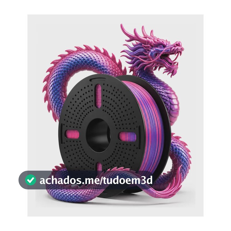 Filamento Impressora 3d Pla Silk Duo Color 1.75 Print Pulse Vermelho/azul