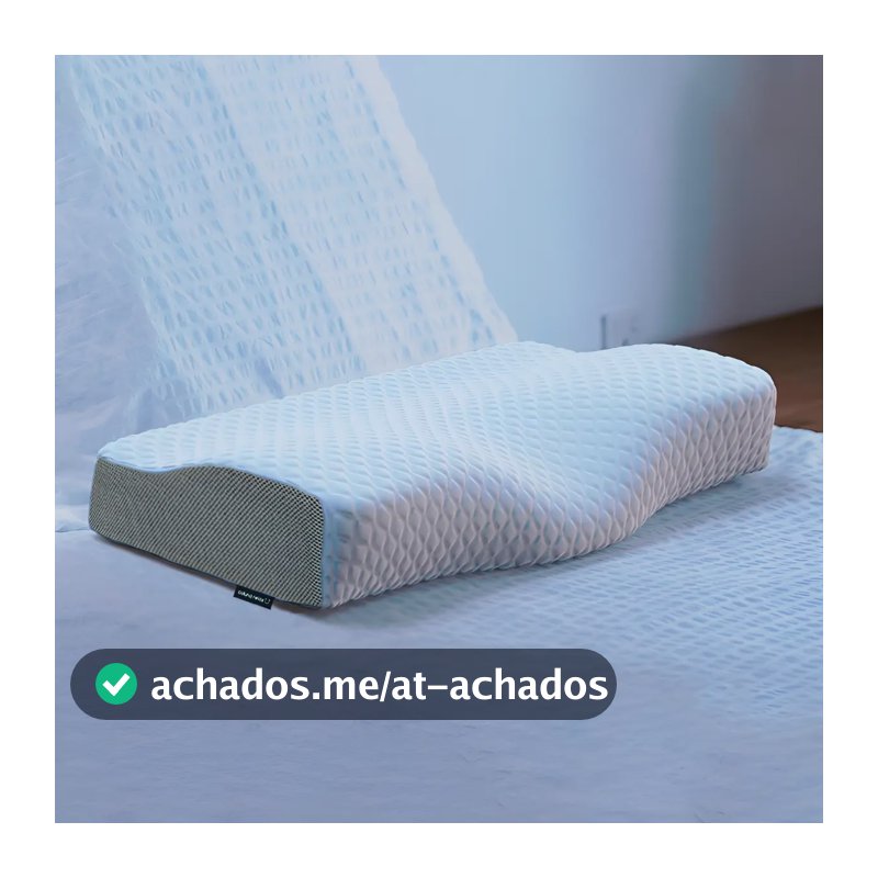 Travesseiro Cervical Nasa - Coluna Relax - Carvão Ativado Cor branco e cinza