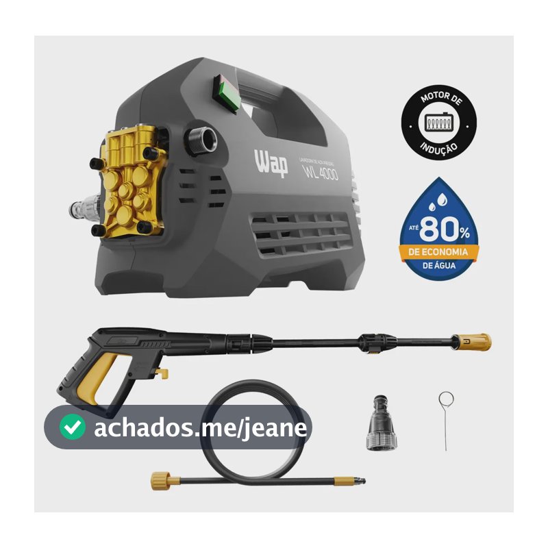 Lavadora de Alta Pressão WAP WL 4000 2000W Vazão 420L/h 1950 PSI
