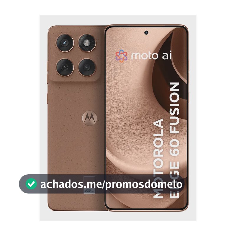 Smartphone Motorola Edge 60 Fusion 5G - 256GB 8GB RAM+16GB Ram Boost, Tela Quad-Curve moto AI 50MP Sony Camera ultrarresistencia militar IP68 + IP69 - Mocha Mousse