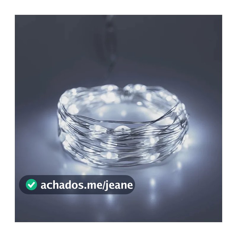 10 Kit Fio Fada Cordão Luz Led Pisca Pilhas Para Casamento Branco
