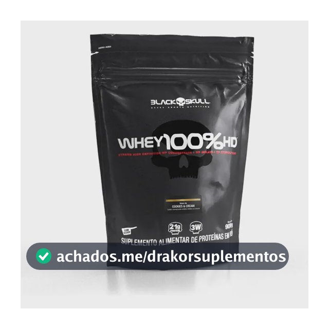 Proteína Black Skull Whey 100% HD em pó sabor Cookies and cream x 900g
