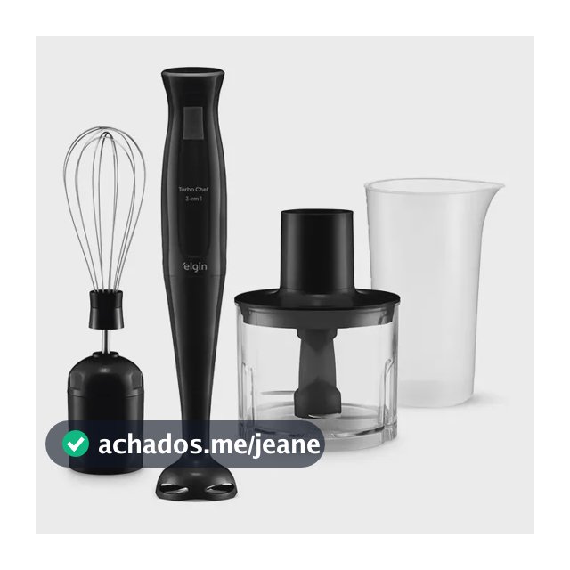 Mixer Elgin Turbo Chef 3 Em 1 De 200w Para Bater E Triturar Preto 220v